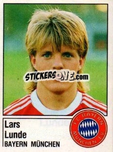 Cromo Lars Lunde - German Football Bundesliga 1986-1987 - Panini