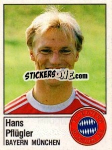 Sticker Hans Pflügler - German Football Bundesliga 1986-1987 - Panini