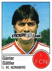 Cromo Günter Güttler - German Football Bundesliga 1986-1987 - Panini