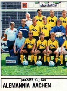 Sticker Mannschaftsbild Alemannia Aachen - German Football Bundesliga 1986-1987 - Panini