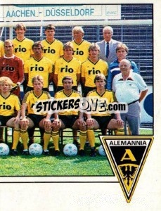 Sticker Mannschaftsbild Alemannia Aachen - German Football Bundesliga 1986-1987 - Panini