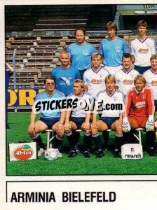 Sticker Mannschaftsbild Arminia Bielefeld - German Football Bundesliga 1986-1987 - Panini