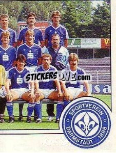 Cromo Mannschaftsbild SV Darmstadt 98 - German Football Bundesliga 1986-1987 - Panini
