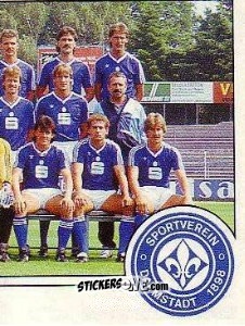 Sticker Mannschaftsbild SV Darmstadt 98 - German Football Bundesliga 1986-1987 - Panini