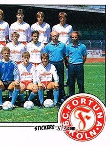 Cromo Mannschaftsbild Fortuna Köln - German Football Bundesliga 1986-1987 - Panini