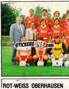 Sticker Mannschaftsbild Rot-Weiss Oberhausen - German Football Bundesliga 1986-1987 - Panini