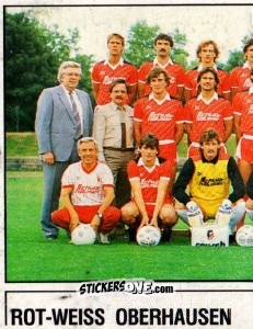 Sticker Mannschaftsbild Rot-Weiss Oberhausen - German Football Bundesliga 1986-1987 - Panini