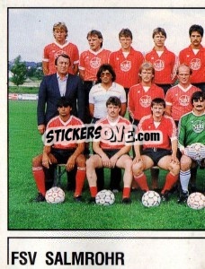 Cromo Mannschaftsbild FSV Salmrohr - German Football Bundesliga 1986-1987 - Panini