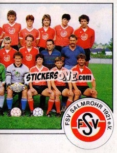 Sticker Mannschaftsbild FSV Salmrohr - German Football Bundesliga 1986-1987 - Panini