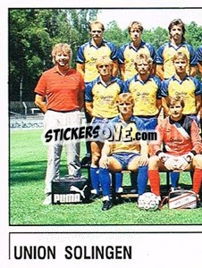 Cromo Mannschaftsbild Union Solingen - German Football Bundesliga 1986-1987 - Panini