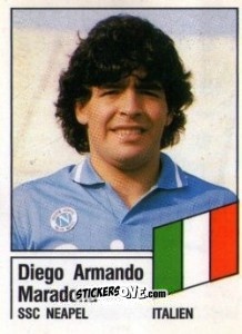 Sticker Diego Armando Maradona - German Football Bundesliga 1986-1987 n. 390 - Panini