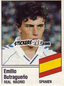 Cromo Emilio Butragueno - German Football Bundesliga 1986-1987 - Panini