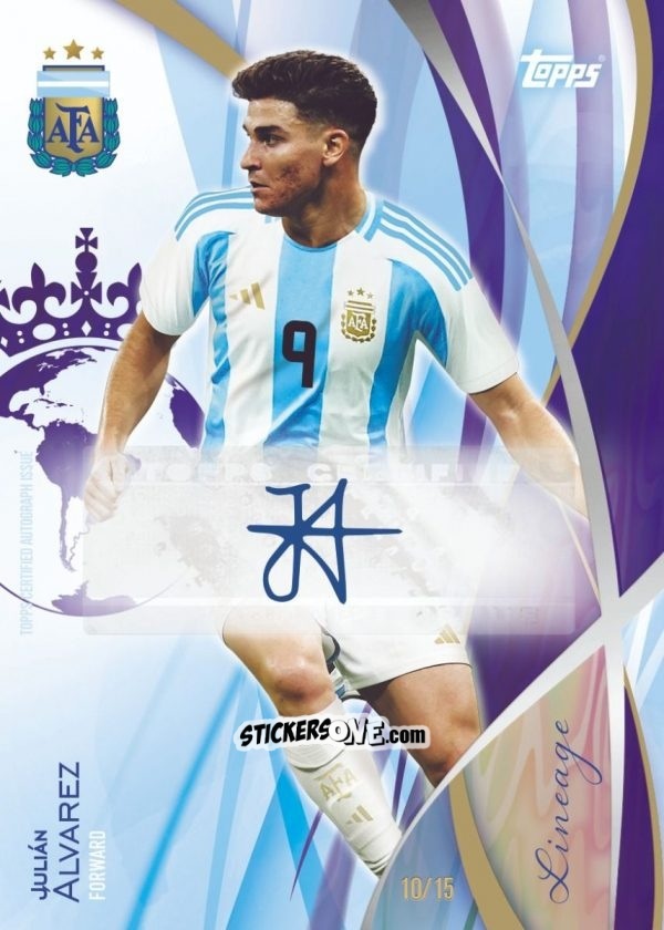 Cromo Julián Álvarez - Argentina 2024 Lineage n. A13put - Topps