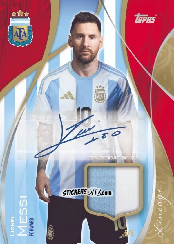 Sticker Lionel Messi - Argentina 2024 Lineage n. AM4rt - Topps