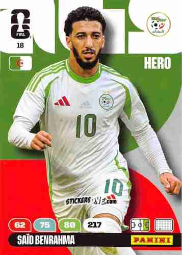 Sticker Said Benrahma - FIFA World Cup 2026. Adrenalyn XL
 n. 18 - Panini