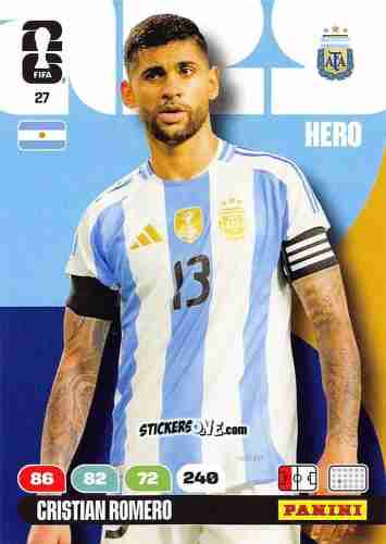 Figurina Cristian Romero - FIFA World Cup 2026. Adrenalyn XL
 n. 27 - Panini