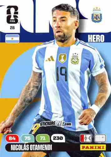 Cromo Nicolas Otamendi - FIFA World Cup 2026. Adrenalyn XL
 n. 28 - Panini