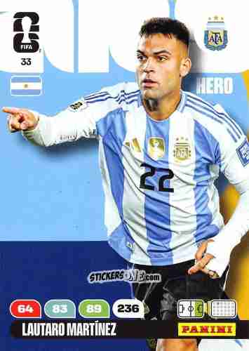 Cromo Lautaro Martinez - FIFA World Cup 2026. Adrenalyn XL
 n. 33 - Panini