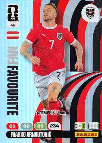 Figurina Marko Arnautovic - FIFA World Cup 2026. Adrenalyn XL
 n. 46 - Panini