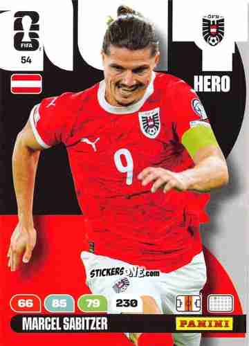 Cromo Marcel Sabitzer - FIFA World Cup 2026. Adrenalyn XL
 n. 54 - Panini