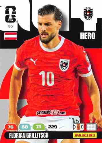 Sticker Florian Grillitsch - FIFA World Cup 2026. Adrenalyn XL
 n. 55 - Panini