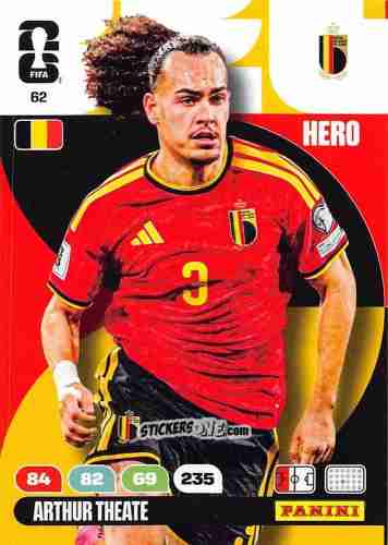 Figurina Arthur Theate - FIFA World Cup 2026. Adrenalyn XL
 n. 62 - Panini