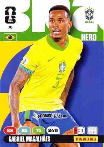 Cromo Gabriel Magalhaes - FIFA World Cup 2026. Adrenalyn XL
 n. 76 - Panini