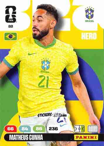 Cromo Matheus Cunha - FIFA World Cup 2026. Adrenalyn XL
 n. 80 - Panini