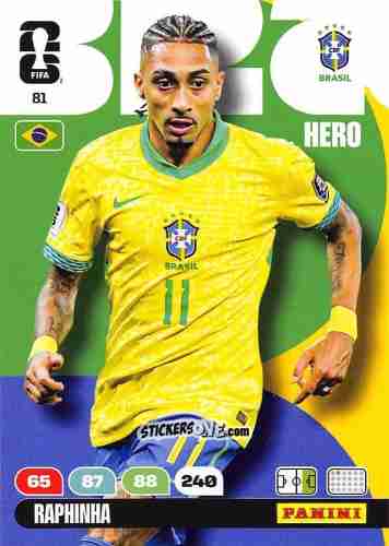 Cromo Raphinha - FIFA World Cup 2026. Adrenalyn XL
 n. 81 - Panini