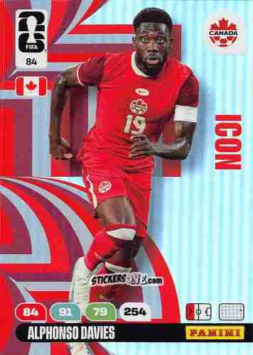 Figurina Alphonso Davies - FIFA World Cup 2026. Adrenalyn XL
 n. 84 - Panini