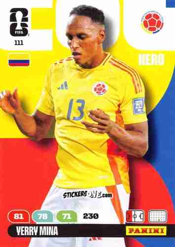 Cromo Yerry Mina - FIFA World Cup 2026. Adrenalyn XL
 n. 111 - Panini