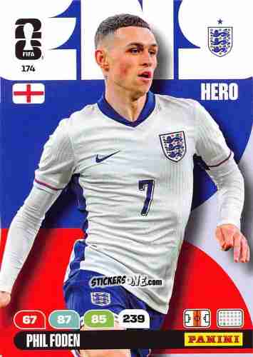 Sticker Phil Foden - FIFA World Cup 2026. Adrenalyn XL
 n. 174 - Panini