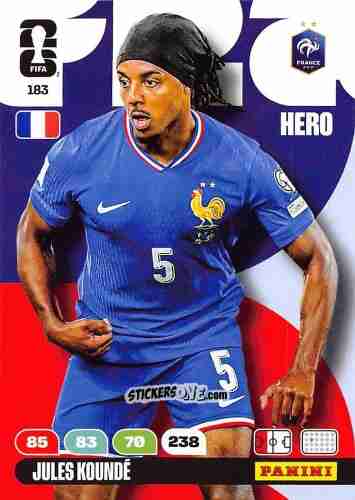 Figurina jules Kounde - FIFA World Cup 2026. Adrenalyn XL
 n. 183 - Panini