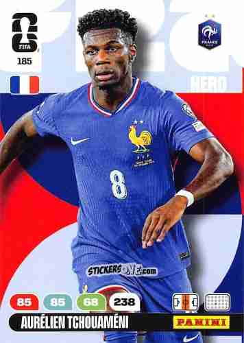 Figurina Aurelien Tchouameni - FIFA World Cup 2026. Adrenalyn XL
 n. 185 - Panini