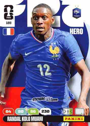 Figurina Randal Kolo Muani - FIFA World Cup 2026. Adrenalyn XL
 n. 189 - Panini