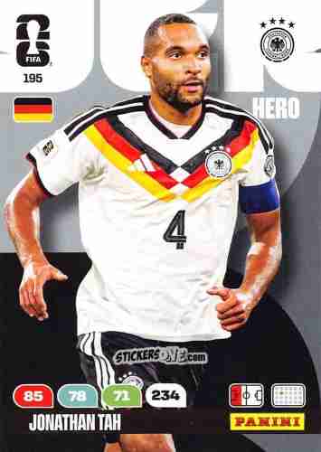 Figurina Jonathan Tah - FIFA World Cup 2026. Adrenalyn XL
 n. 195 - Panini