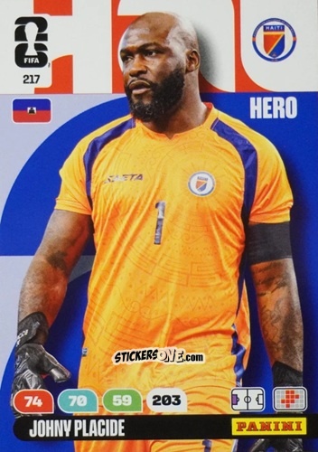 Figurina Johny Placide - FIFA World Cup 2026. Adrenalyn XL
 n. 217 - Panini
