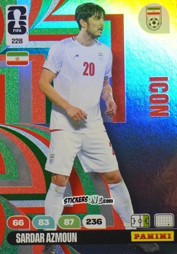 Sticker Sardan Azmoun - FIFA World Cup 2026. Adrenalyn XL
 n. 228 - Panini
