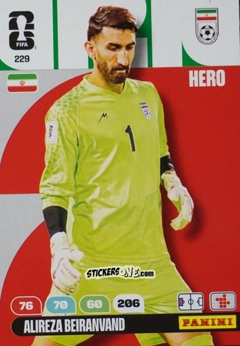 Cromo Alireza Beiranvand - FIFA World Cup 2026. Adrenalyn XL
 n. 229 - Panini