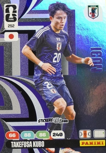 Cromo Takefusa Kubo - FIFA World Cup 2026. Adrenalyn XL
 n. 252 - Panini