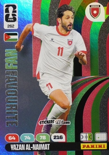 Cromo Yazan Al-Naimat - FIFA World Cup 2026. Adrenalyn XL
 n. 262 - Panini