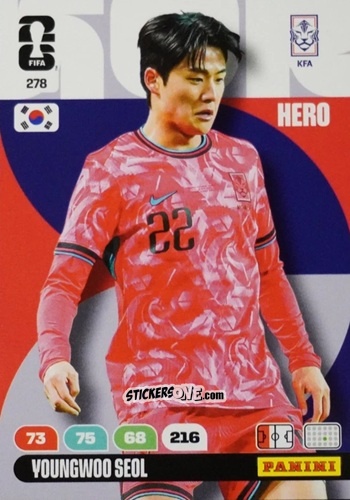 Cromo Youngwoo Seol - FIFA World Cup 2026. Adrenalyn XL
 n. 278 - Panini