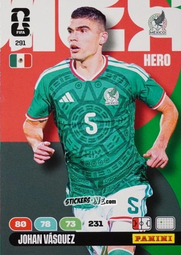 Figurina Johan Vasquez - FIFA World Cup 2026. Adrenalyn XL
 n. 291 - Panini