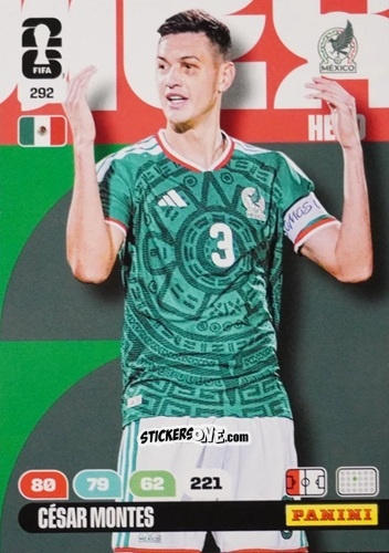 Sticker Cesar Montes - FIFA World Cup 2026. Adrenalyn XL
 n. 292 - Panini