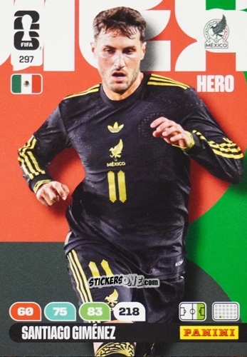 Figurina Santiago Gimenez - FIFA World Cup 2026. Adrenalyn XL
 n. 297 - Panini