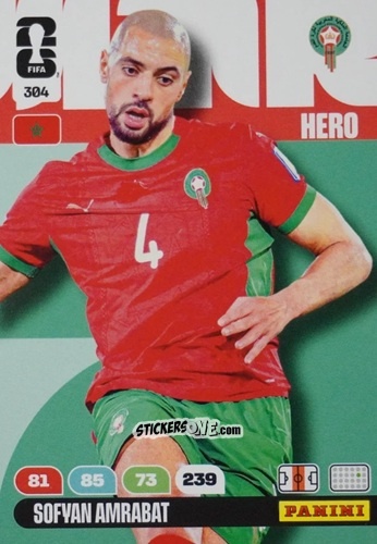 Cromo Sofyan Amrabat - FIFA World Cup 2026. Adrenalyn XL
 n. 304 - Panini