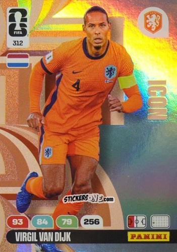 Sticker Virgil Van Dijk - FIFA World Cup 2026. Adrenalyn XL
 n. 312 - Panini
