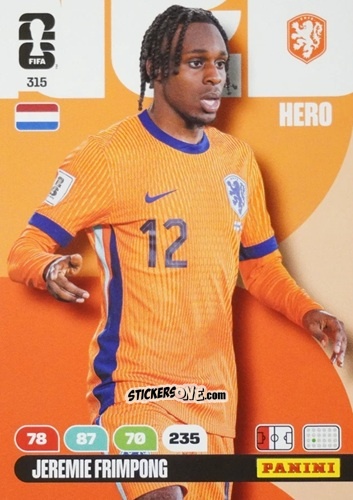 Sticker Jeremie Frimpong - FIFA World Cup 2026. Adrenalyn XL
 n. 315 - Panini