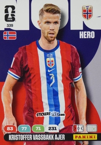 Cromo Kristoffer Vassbakk Ajer - FIFA World Cup 2026. Adrenalyn XL
 n. 339 - Panini