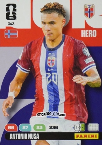 Sticker Antonio Nusa - FIFA World Cup 2026. Adrenalyn XL
 n. 343 - Panini